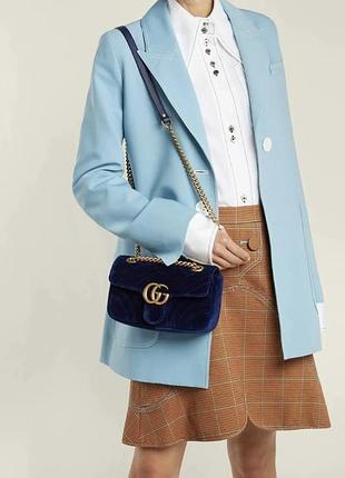 Сумка marmont gucci handbags t. velvet blue