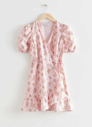 Сукня & other stories puff sleeve wrap mini dress / 34