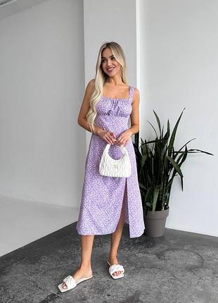 Жіноча сукня з розрізом на нозі | 1668