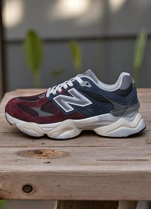 Кросівки new balance 9060 burgundy, кроссовки 9060 бордові (0210)