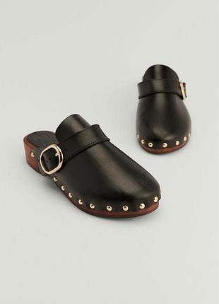 Сабо женские mango 39 размер, кожа 💛