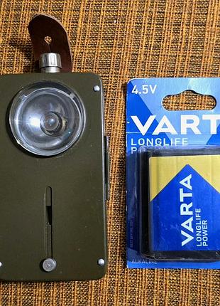 Новый военный швейцарский фонарик с батарейкой varta