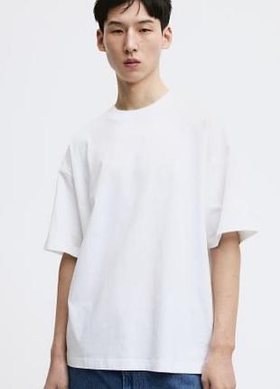 Біла оверсайз футболка h&m