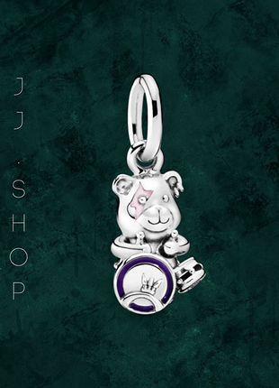 Срібна намистина шарм "теодор, барабанщик рок-гурту" pandora (пандора)  798281enmx