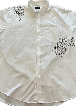 Кастом сорочка з короткими рукавами oversize, прінт багатоніжка,трайб л,неотрайбл, newrock y2k