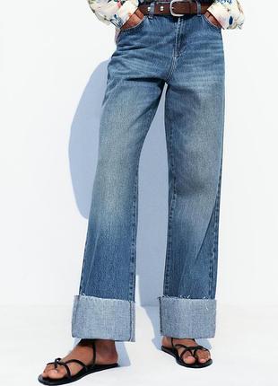 Сині прямі джинси zara р.38