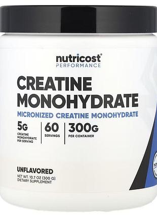 Nutricost performance моногідрат креатину без добавок. 300 г