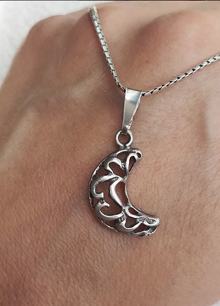 Серебряный кулон " месяц"