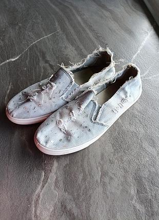 Джинсовые слипоны 38р (6093)