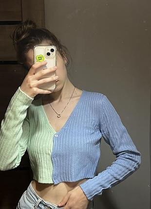 В’язаний кроп-топ на ґудзиках pretty little thing, розмір s