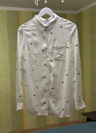 Сорочка жіноча біла з принтом equipment стиль кежуал, м