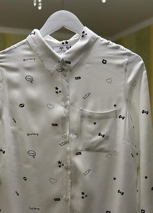 Сорочка жіноча біла з принтом equipment стиль кежуал, м