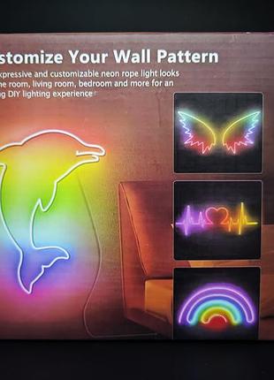 10м адресная неоновая rgb led лента с wi-fi управлением. новая