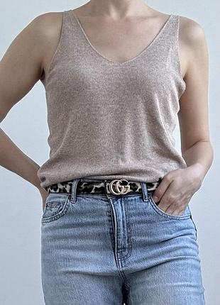 H&m базова майка прямого крою, віскоза+льон