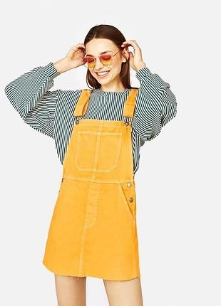 Жіночий комбінезон спідниця сарафан джинсовий bershka женский комбинезон юбка джинсовый літній
