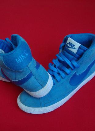 Кросівки nike blazer high blue натур замша 38 розм
