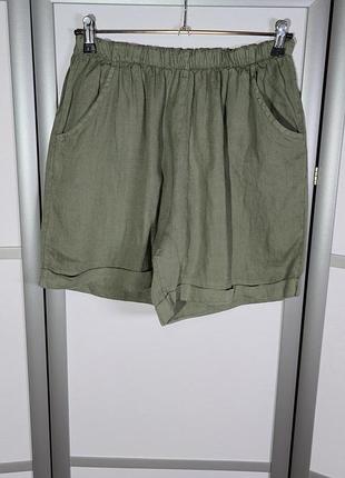 Производство итальялия свободные шорты цвета хаки