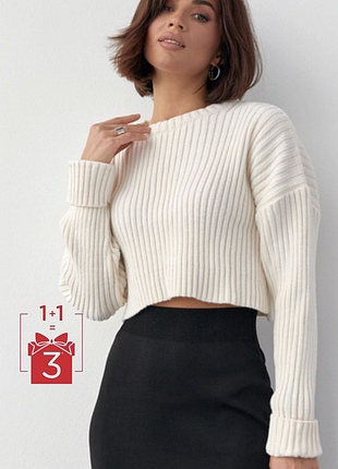 Свитер белый короткий zara 🩷 1+1=3 🩷