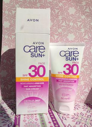 Солнцезащитный матирующий кремavon care sun+ shine control sun cream spf 30