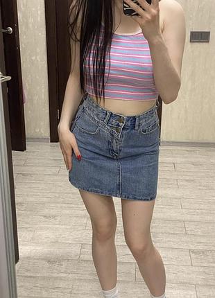 Джинсова міні спідниця
