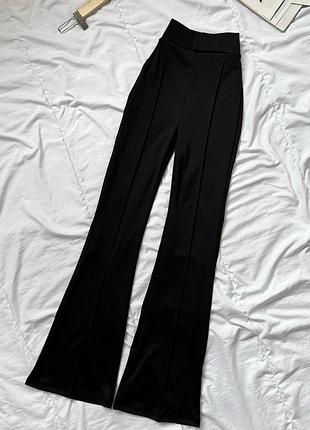 Брюки штаны клеш с декоративной перестрочкой