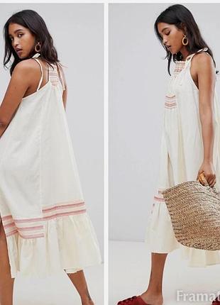 Free people платье свободного кроя, лен 55%, размер s.
