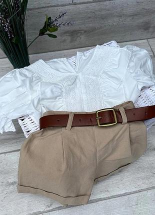 Літні класичний костюм для дівчинки сорочка + шорти