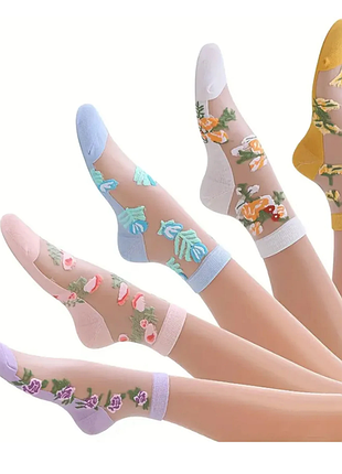 Набір шкарпетків 5 пар квітковий принт