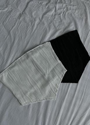 Літній топ білий і чорний, в стилі бандани