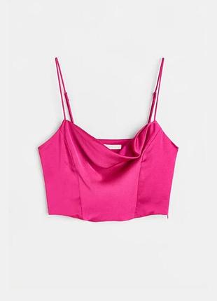 Рожевий сатиновий топ h&m m(38) розміру