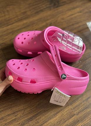 Женские кроксы сабо crocs classic bae clog electric pink 37 38 39 размер оригинал