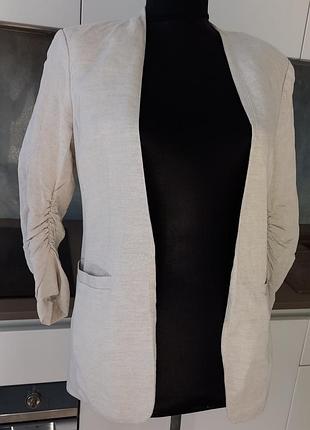 Піджак лляний, пісочний, розмір s