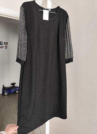 Новое черное платье футляр 52 р праздничное