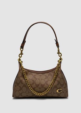 Сумочка shoulder bag leather iin signature canvas beige