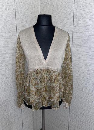 Комбінована сорочка кардіган twin set