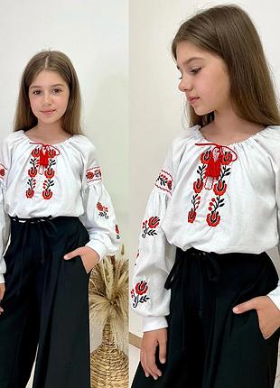 Вышиванка блузка рубашка вышита на девочку