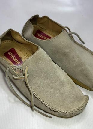 Мокасины кожаные clarks originals, замша, 28,5 см, 43-44 р,