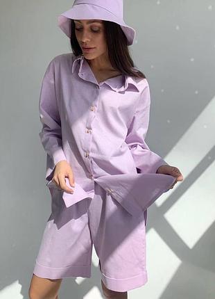 Костюм💜сорочка шорти та панама