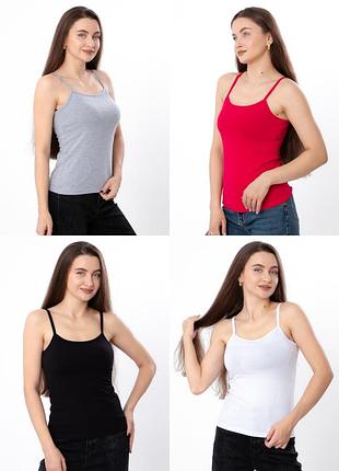 Майка женская (на бретельках), универсальная, хлопковая, трикотажная, стрейч