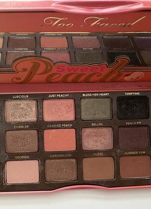Палетка тіней too faced sweet peach