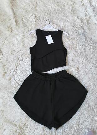 Летний костюм трикотаж cotton шорты юбка и топ