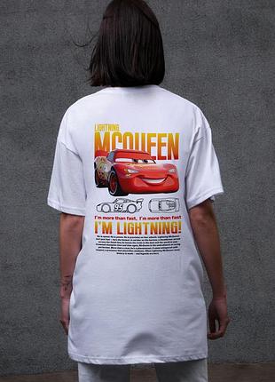 Женская оверсайз футболка without с принтом mcqueen white