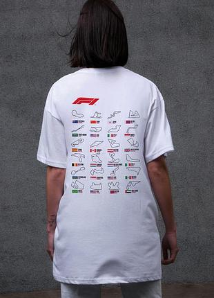 Женская оверсайз футболка without с принтом track white