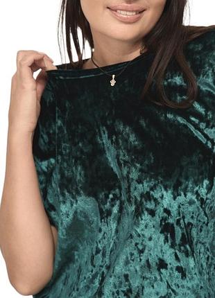 Женская футболка zara trf изумрудный топ изумрудная бархатистая по фигуре облачная
