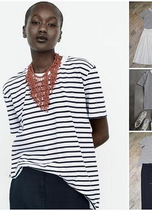 Новая трендовая полосатая футболка zara. ферментированный хлопок. качество-топ.