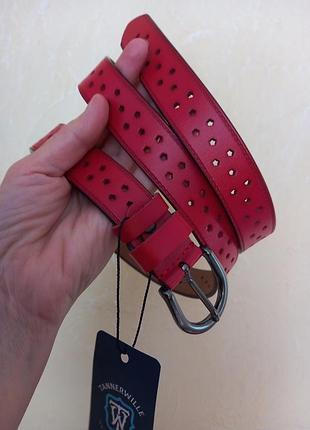 Ремень женский кожаный туреченица белый, красный, черный, коричневый.