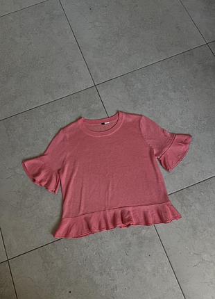 Блузка, футболка, топ, с рюшами, топ мелкой вязки, h&m