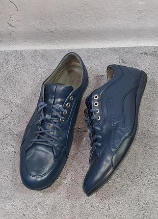 Кросівки hugo boss biarton шкіряні черевики чоловічі сині