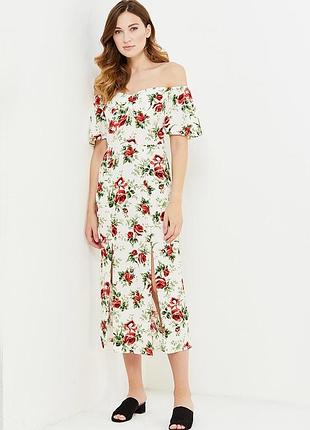 Длинное платье в цветочный прин 100% вискоза