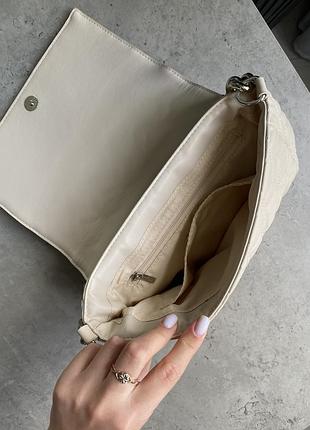 Трендовая молочная стеганая сумка reserved zara7 фото